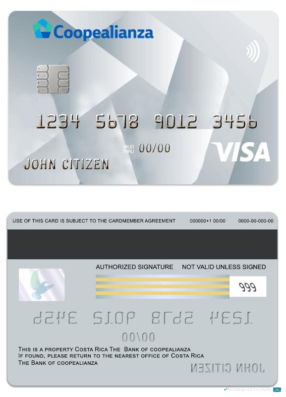 Download Costa Rica Coopealianza visa platinum card Photoshop template
